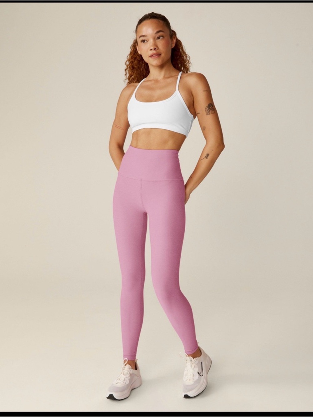 NWT Beyond Yoga Spacedye High Waisted Midi Leggings – Pink – XXL